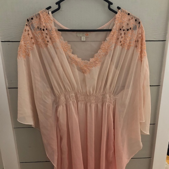 Gianni Bini Juniors Pink Sheer Ombre Dress - Picture 3 of 6